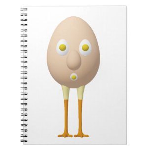 Caderno Espiral Personagem de Ovo Excêntrico RG & RA Design Fofo
