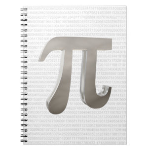 Caderno Espiral Personagem de pi de metal branco