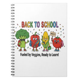 Caderno Espiral Personagens de Legumes Fofos e Divertidos para Vol