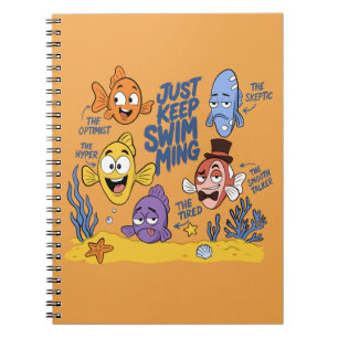 Caderno Espiral Personagens de Peixes Engraçados
