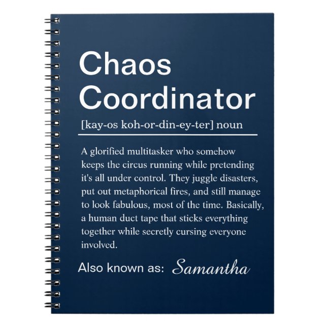 Caderno Espiral Personalised Chaos Coordinator Definition (Frente)