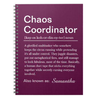Caderno Espiral Personalised Chaos Coordinator Definition