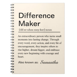 Caderno Espiral Personalised Difference Maker Definition