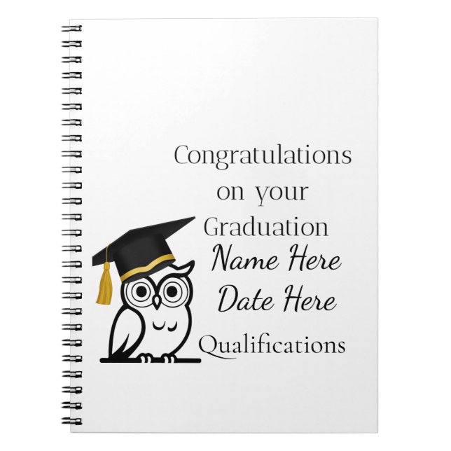 Caderno Espiral Personalised Graduation Gift for Her – Custom Name (Frente)