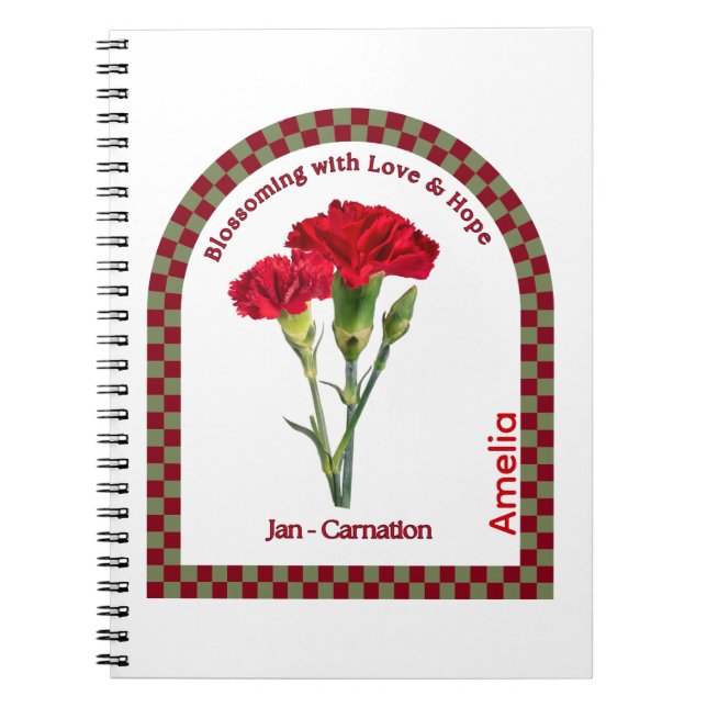 Caderno Espiral Personalised January Birth Month Flower Notebook (Frente)