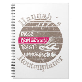Caderno Espiral personalisierbar Name Prinzessin Wanderschuhe
