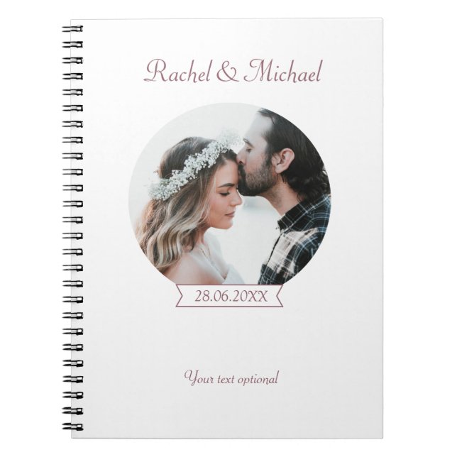 Caderno Espiral Personalisierbarer Hochzeit Foto (Frente)