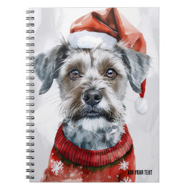 Caderno Espiral PERSONALIZAÇÃO: Cachorro de Natal | Diário para no