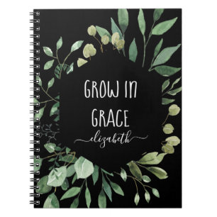 Caderno Espiral Personalização Cresce Em Grace Watercolor Greene
