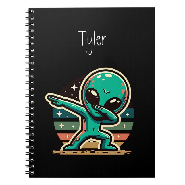 Caderno Espiral Personalização da Alienígena Extraterrestre Engraç (Frente)