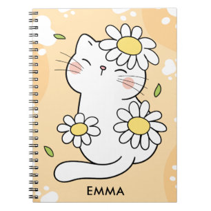 Caderno Espiral Personalização de Cartografia de Gato-de-Margarida