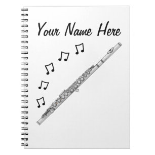 Caderno Espiral Personalização do Professor de Música Musical Flut