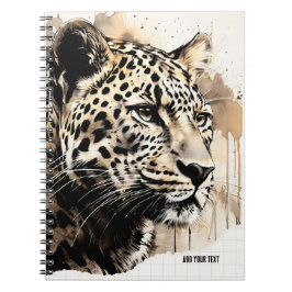 Caderno Espiral PERSONALIZAÇÃO: Pintado Leopardo | Diário para not