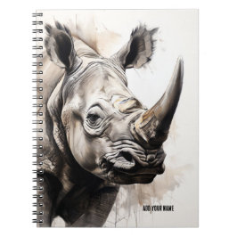 Caderno Espiral PERSONALIZAÇÃO: Rhino | Diário para notebook