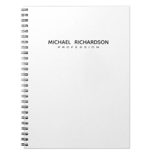 Caderno Espiral Personalizada Masculina Preta Branca Sofisticada