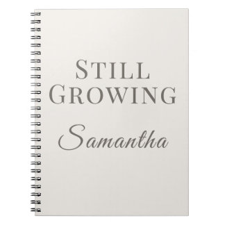 Caderno Espiral Personalizado Ainda em Crescimento – Nome Minimali