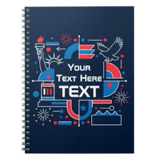 Caderno Espiral Personalizado aniversário de 250 anos dos EUA