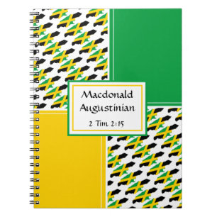 Caderno Espiral Personalizado   Bandeira JAMAICA   Diário de scrip