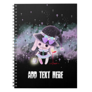 Caderno Espiral Personalizado - coelho bonito assustador do diabo