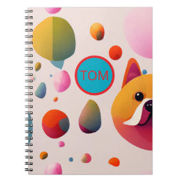 Caderno Espiral Personalizado Colorido de Cachorro