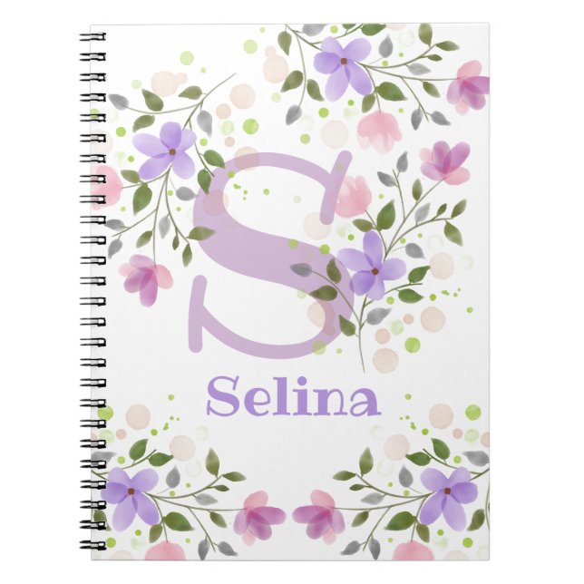 Caderno Espiral Personalizado com Monograma e Nome (Frente)