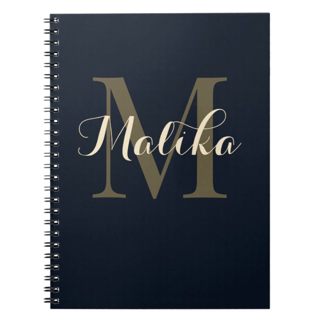 Caderno Espiral Personalizado com Monograma Elegan (Frente)