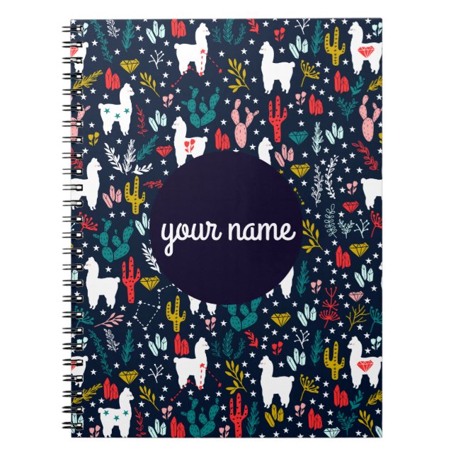 Caderno espiral personalizado da alpaca (Frente)