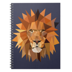 Caderno Espiral Personalizado de Leão de Polígono