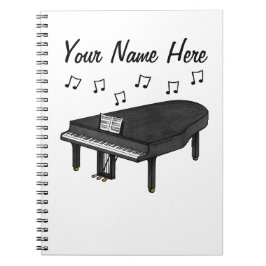 Caderno Espiral Personalizado de Professora de Música Pianista Gra