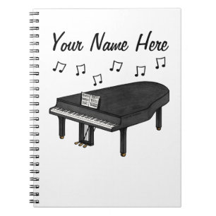 Caderno Espiral Personalizado de Professora de Música Pianista Gra