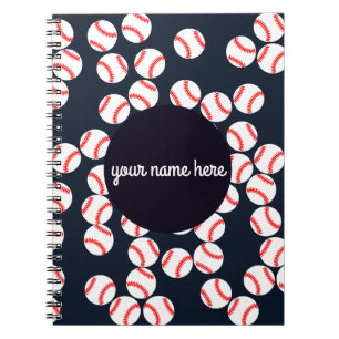 Caderno espiral personalizado do basebol
