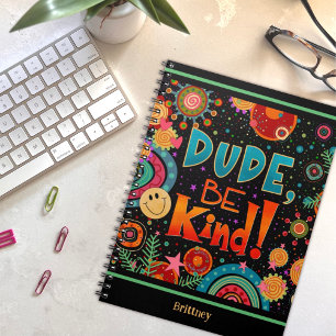 Caderno Espiral Personalizado Engraçado Cara Colorido Seja Feliz