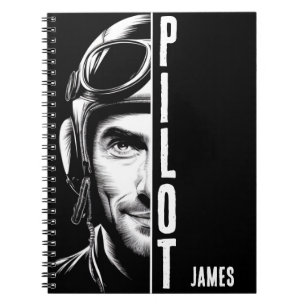 Caderno Espiral Personalizado, face piloto, cômico, preto e branco
