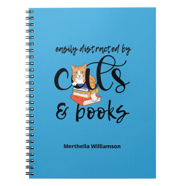 CADERNO ESPIRAL PERSONALIZADO FACILMENTE DISTRATADO POR GATOS E LI (Frente)