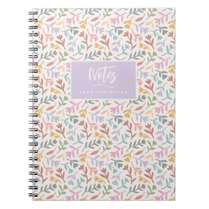Caderno Espiral Personalizado Floral de Boho Personalizado