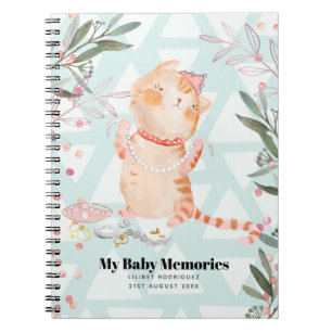 Caderno Espiral Personalizado Minhas Memórias do Bebê Princesa K