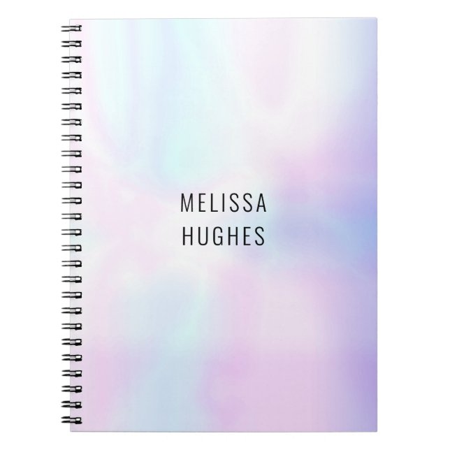 Caderno Espiral Personalizado Moderno Holográfico Simples (Frente)