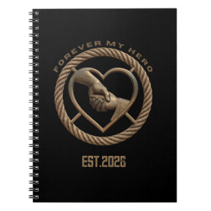 Caderno Espiral Personalizado Para Sempre Meu Herói Coração de Pai
