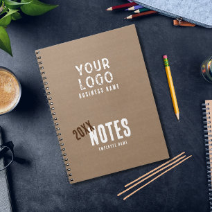 Caderno Espiral Personalizado Rustic Charm Kraft Paper Negócios