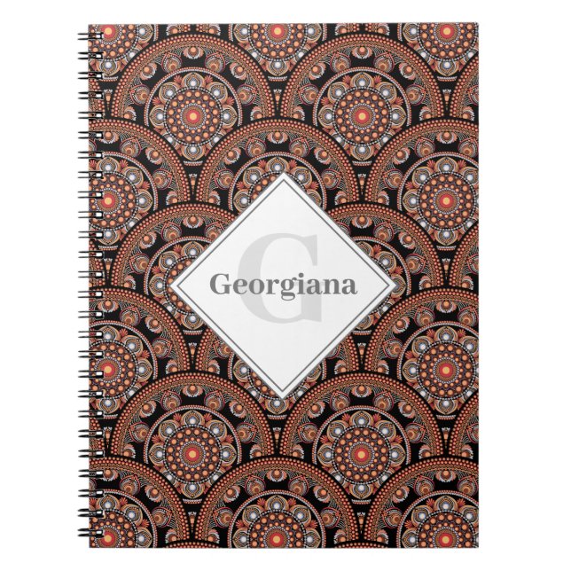 Caderno Espiral Personalizado Safari Sunset Bohemian Mandala Scale (Frente)