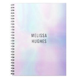 Caderno Espiral Personalizado Simples Holográfico Moderno