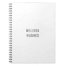 Caderno Espiral Personalizado Simples Moderno Preto e Branco