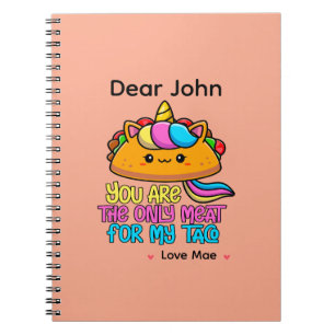 Caderno Espiral Personalizado Você É a Única Carne Para o Meu Taco