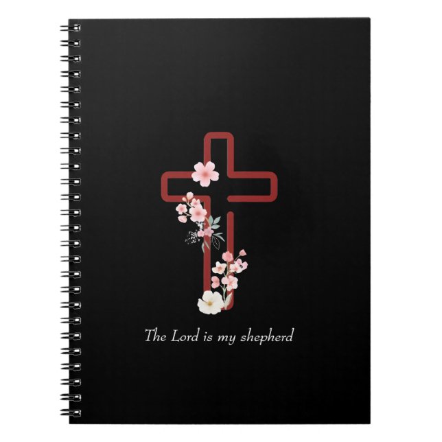 Caderno Espiral Personalizar a Cruz Holly de Natal (Frente)