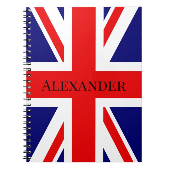 Caderno Espiral Personalizar bandeira britânica (Frente)