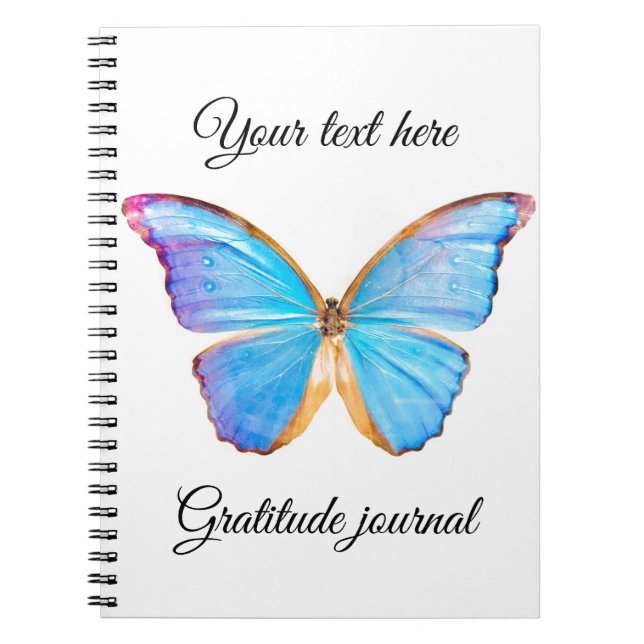 Caderno Espiral Personalizar borboleta AZUL (Frente)