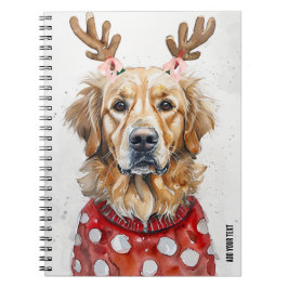 Caderno Espiral PERSONALIZAR: Cachorro de Natal com Maravilhas