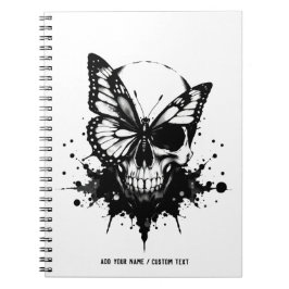 Caderno Espiral PERSONALIZAR: Caveira de Teste de Bloco de Tinta |