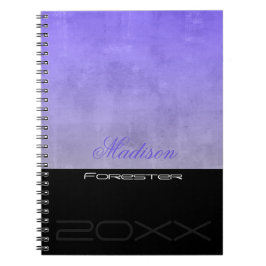 Caderno Espiral Personalizar Cinza azul na moda preto