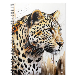 Caderno Espiral PERSONALIZAR Diário de Notas Leopardo